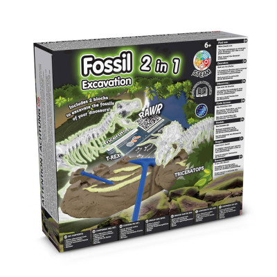 2 in 1 Fossil Excavation Kit I. Jogo didático para crianças